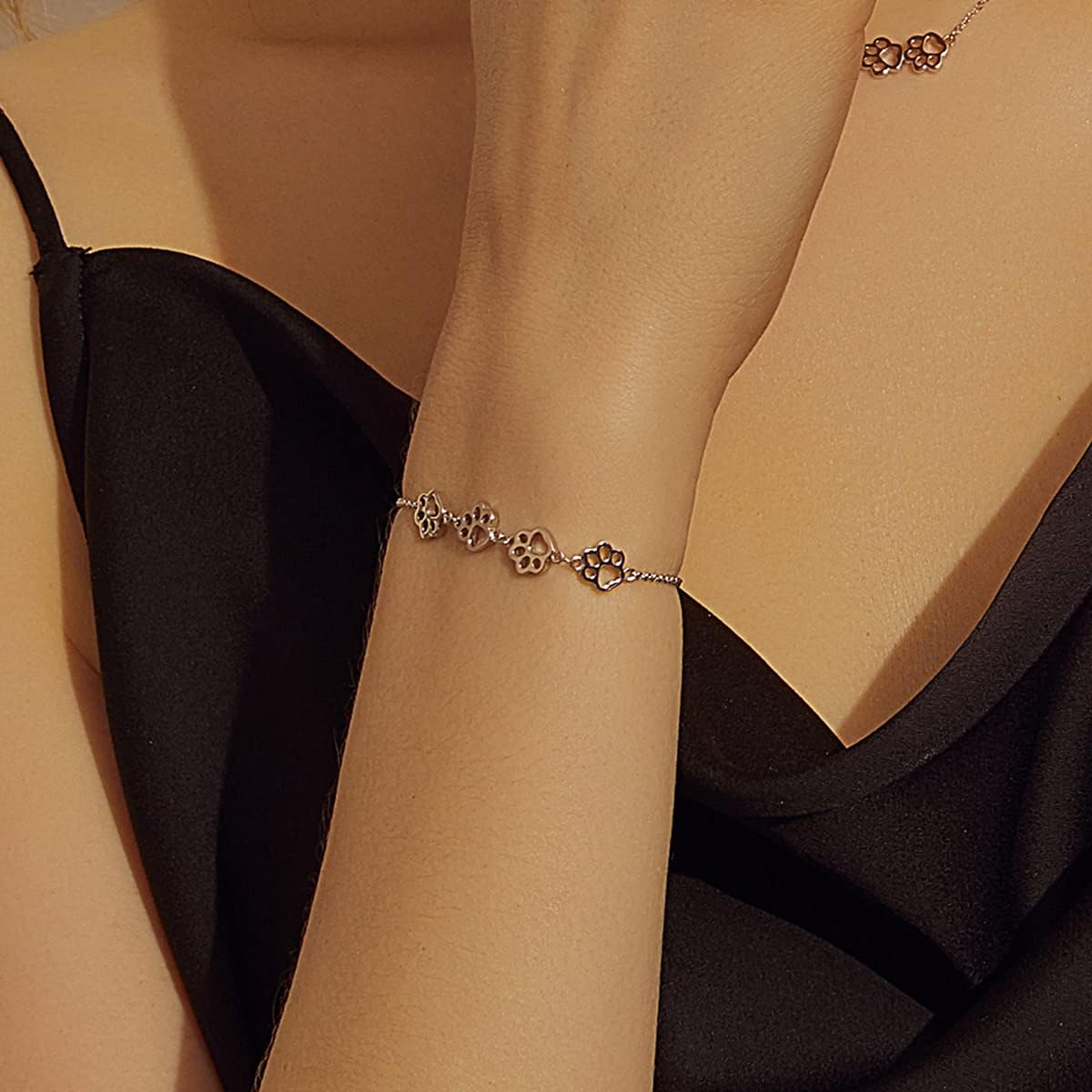 Sterling Silver Paw Print Bracelet