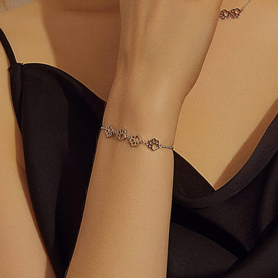 Sterling Silver Paw Print Bracelet