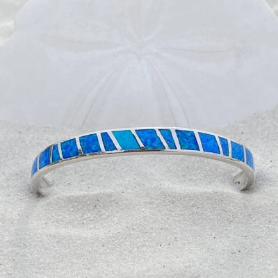 Blue and silver opal bracelet "Sunset Soirée" – Elegant & refined