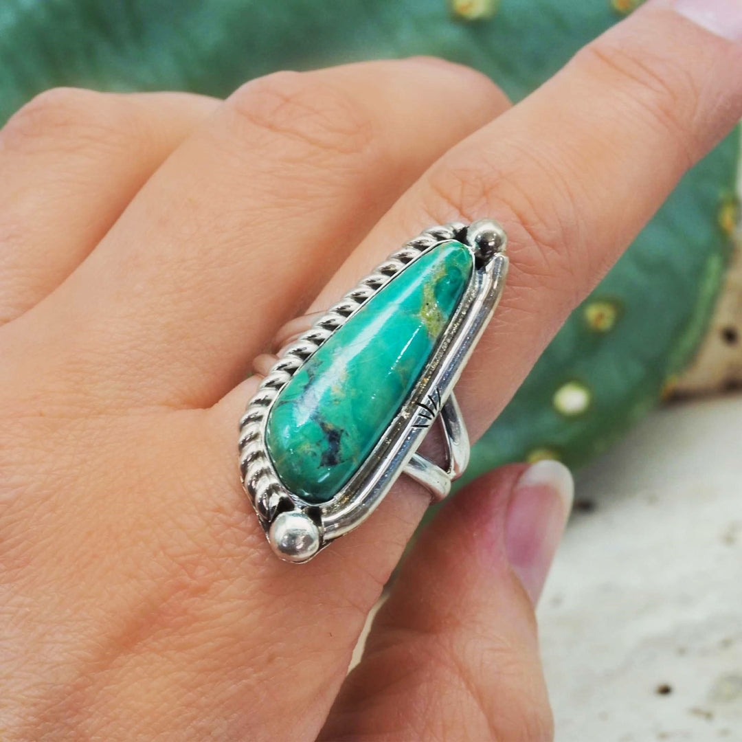Turquoise nature stone ring "Sunset Soirée" – Elegant & refined
