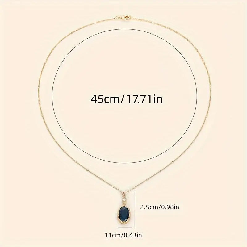 Sapphire Golden Moonlit Necklace