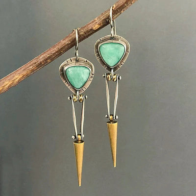 Green resin stone boho ethnic earrings "Sunday Picnic" – Carefree & beautiful