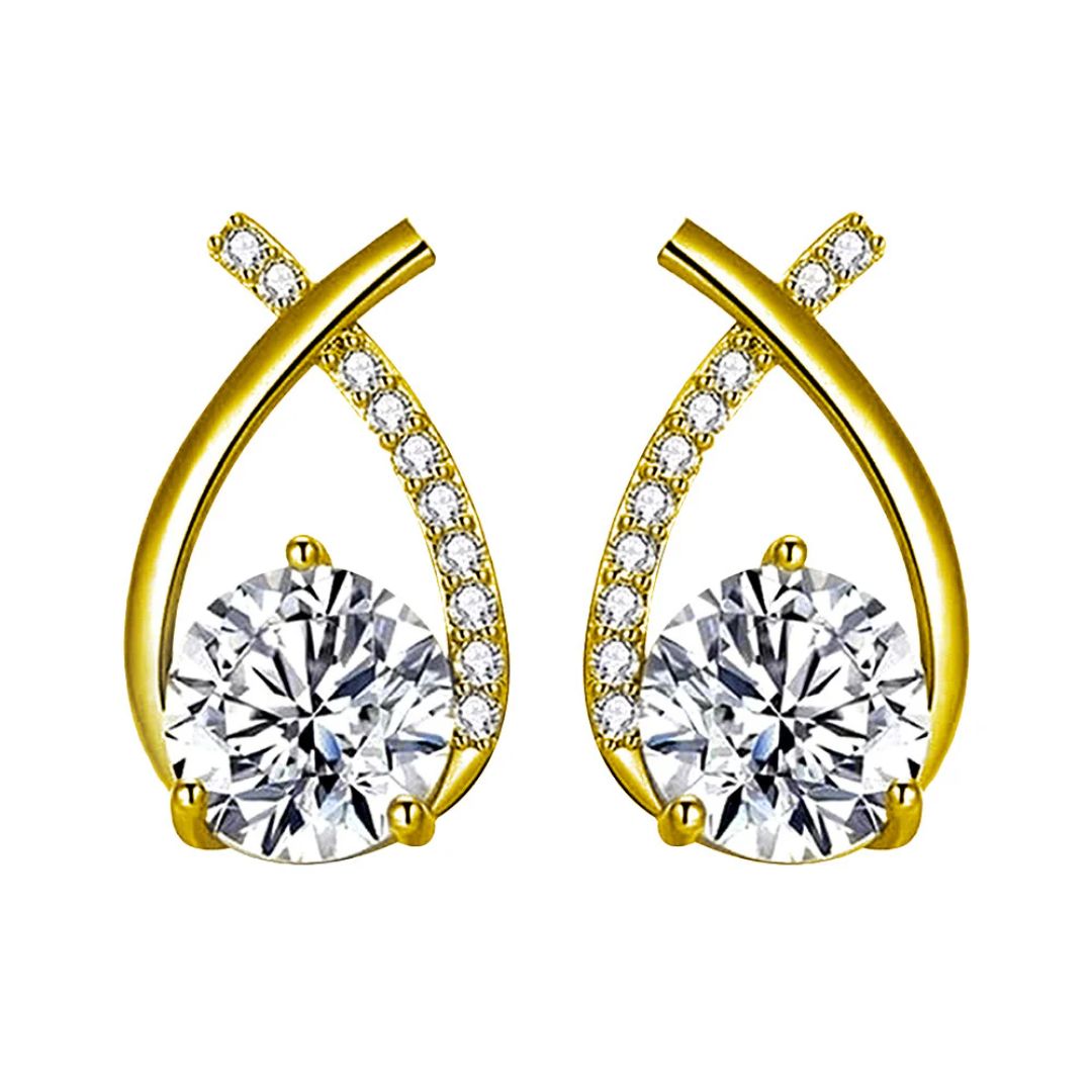 Golden cross earrings "Cocktail Hour" – Elegant & refined