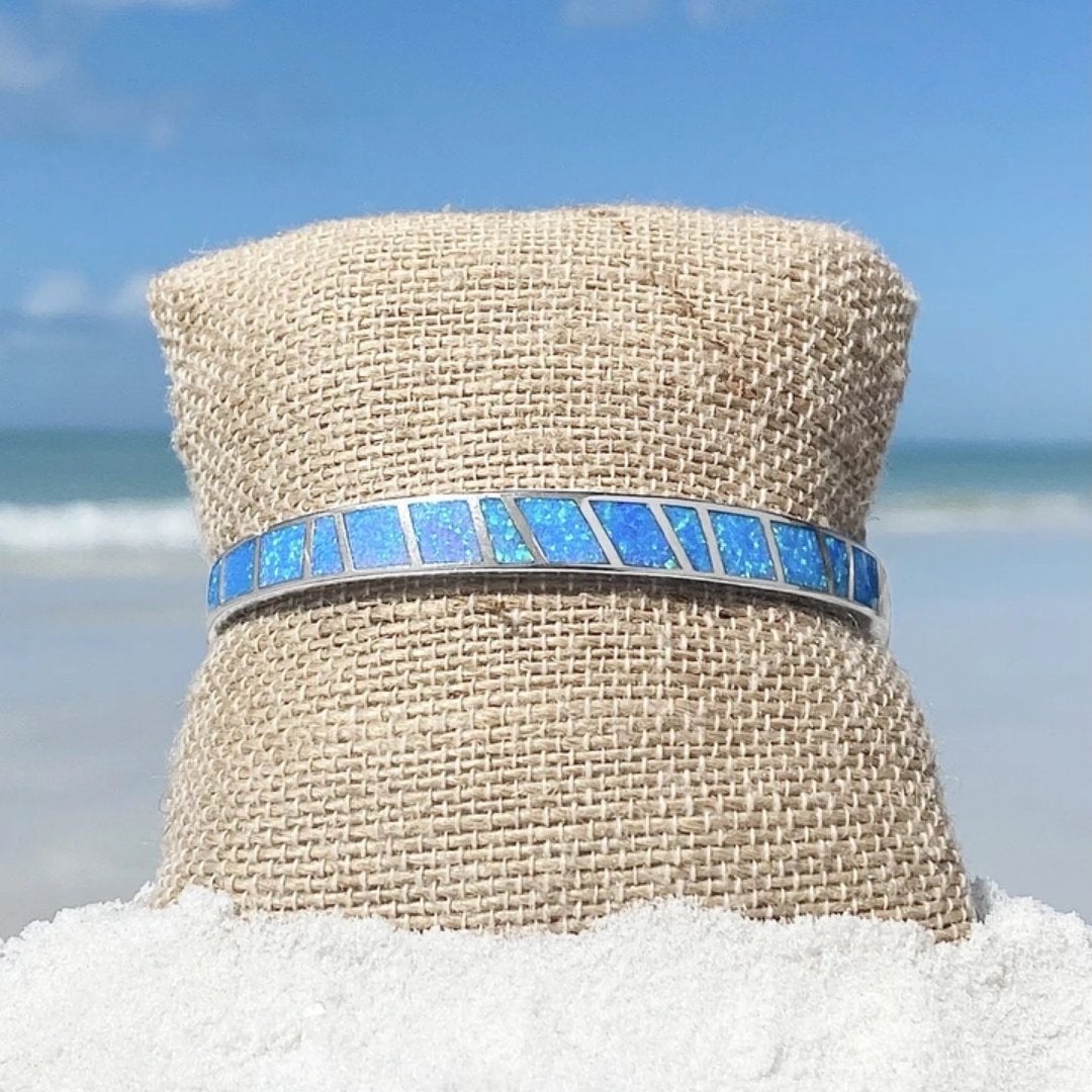 Blue and silver opal bracelet "Sunset Soirée" – Elegant & refined