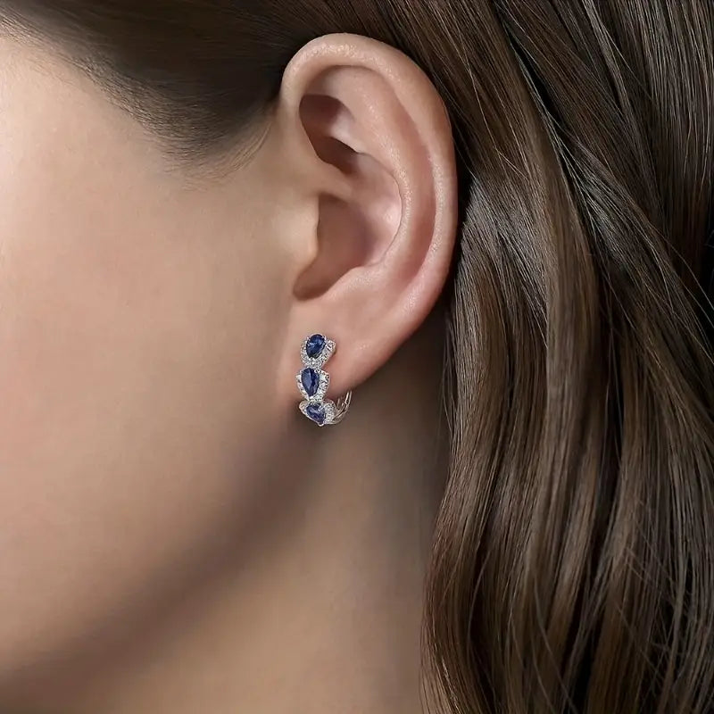 Regal Blue Gemstone Earrings
