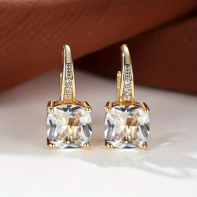 Enchanting Blue Gemstone Gold Hoop Earrings