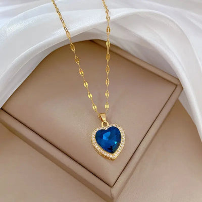 Exclusive Blue Heart Elegance Pendant