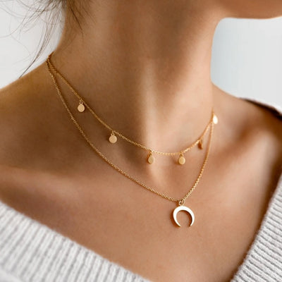 Gold moon necklace "Sunset Soirée" – Elegant & refined