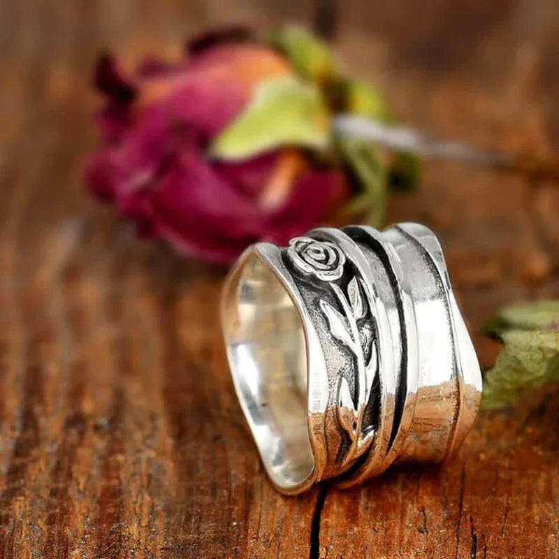 Vintage silver flower ring "Garden Party" – Elegant & refined