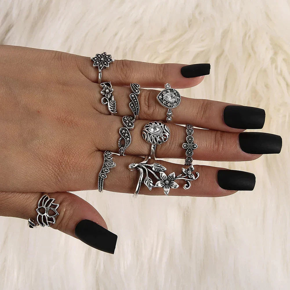 Antique silver rings "Garden Party" – Elegant & refined