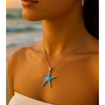 Ocean's Blue Starfish Necklace