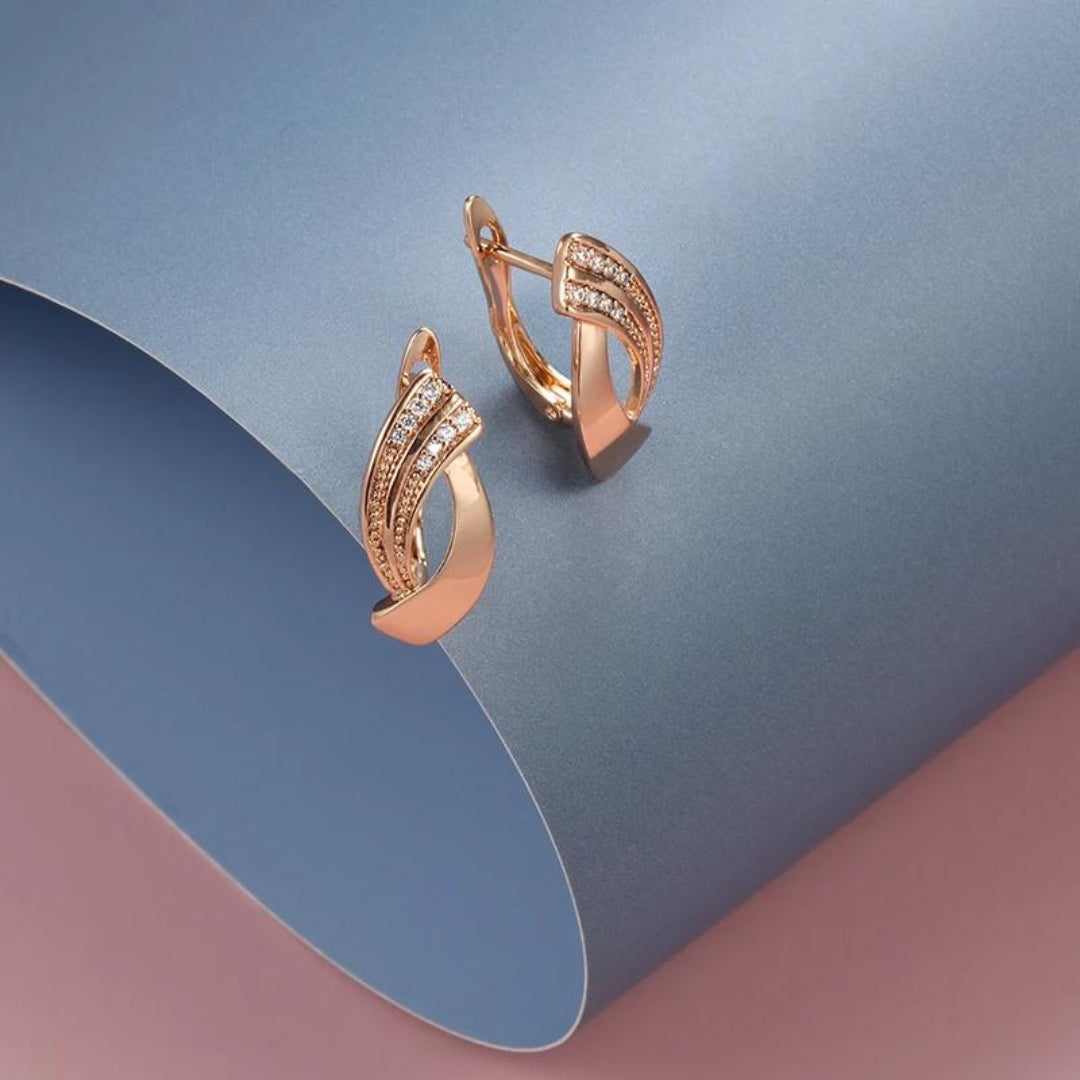 Elegant earrings in rose gold with zirconia "Cocktail Hour" – Elegant & refined