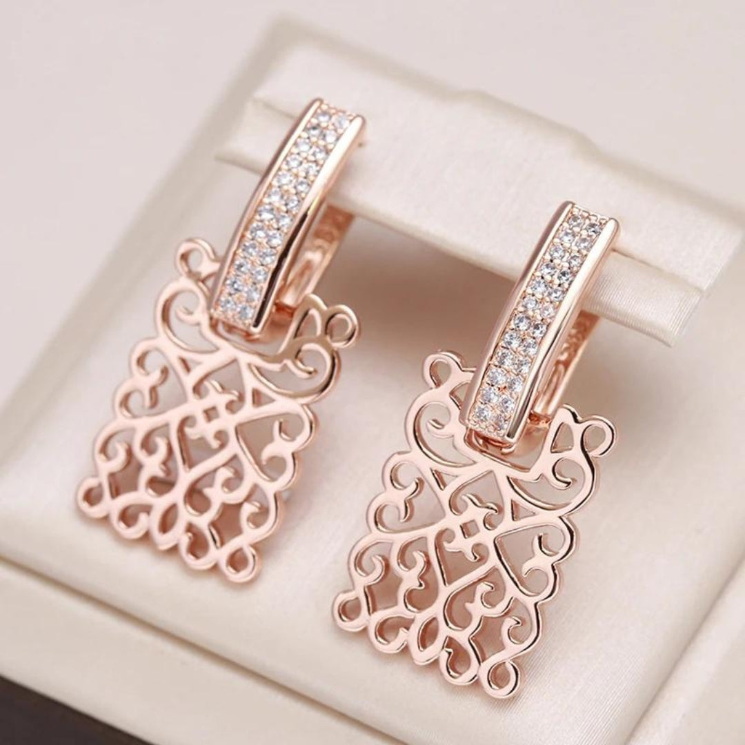 Rose gold zirconia earrings "Cocktail Hour" – Elegant & refined