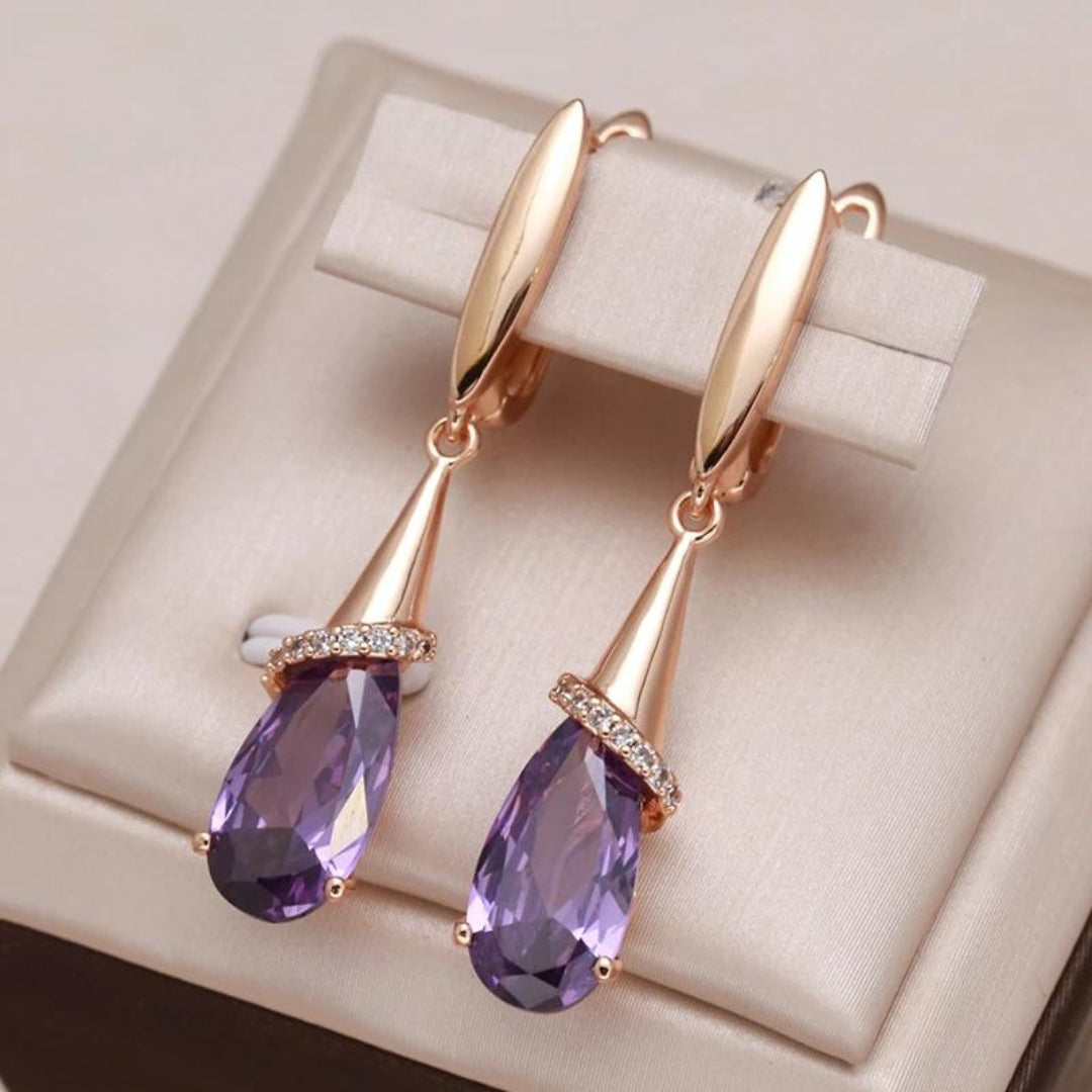 Purple zirconia earrings "Cocktail Hour" – Elegant & refined