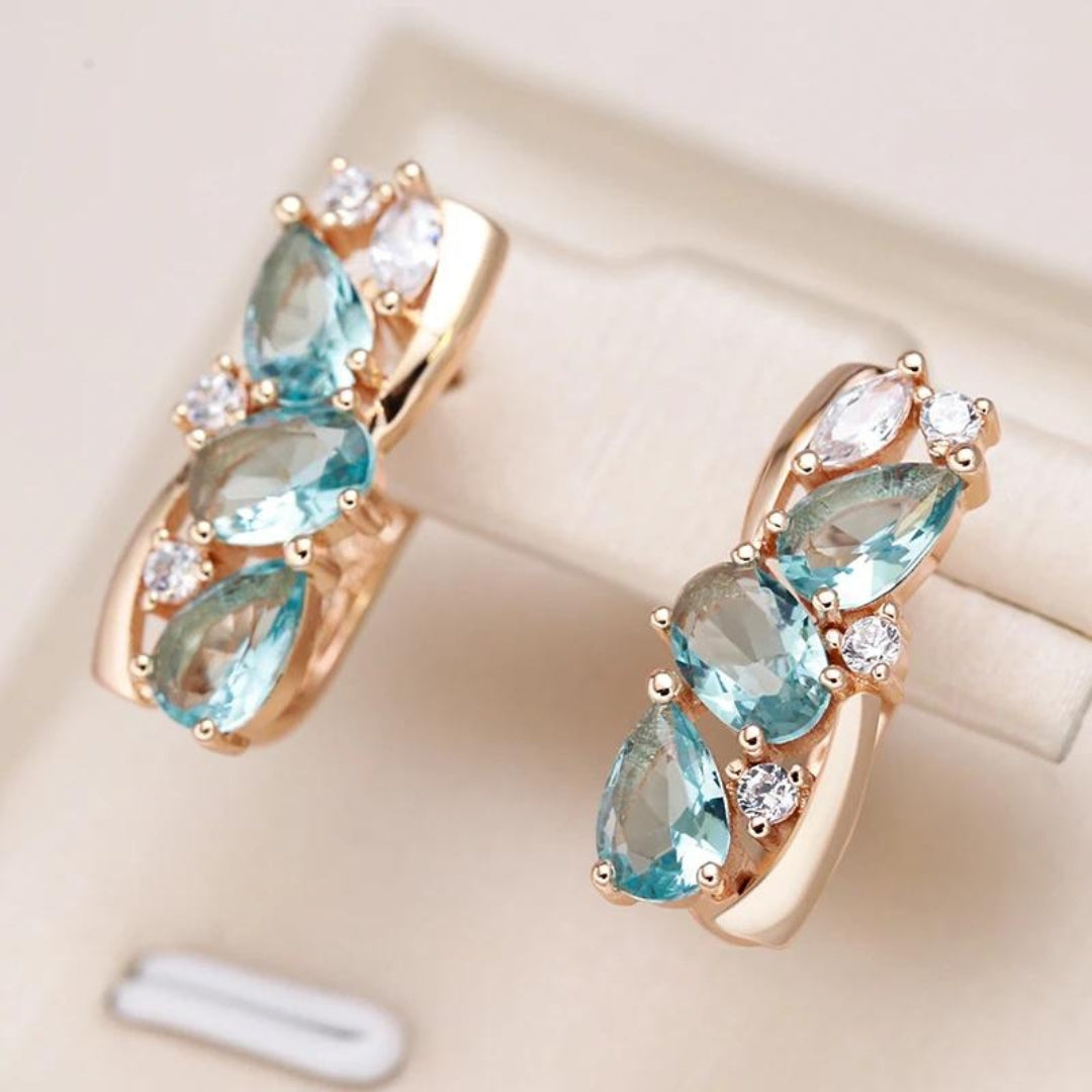 Blue zirconia earrings "Cocktail Hour" – Elegant & refined