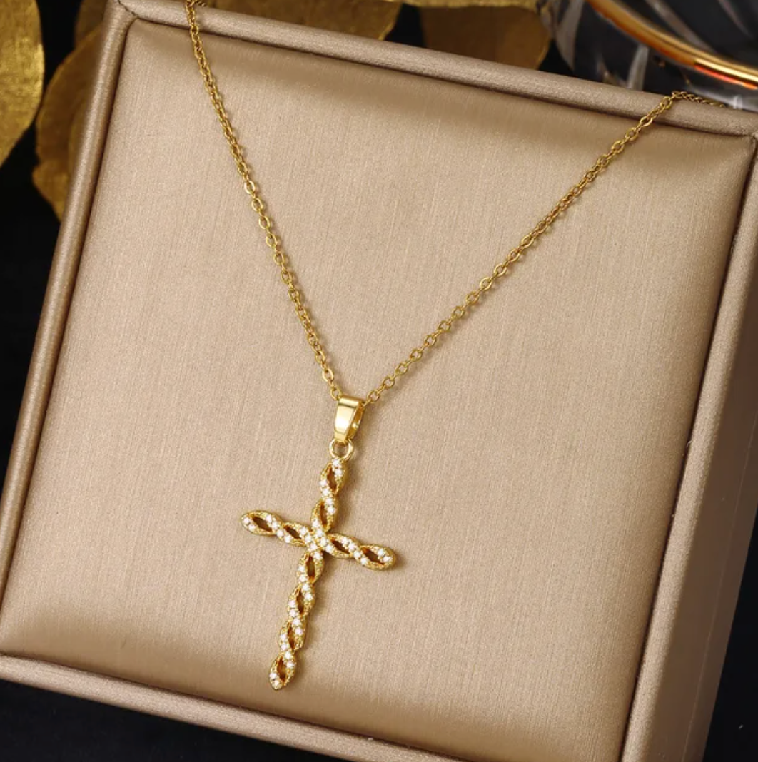 Peace - Intertwined Cross Necklace