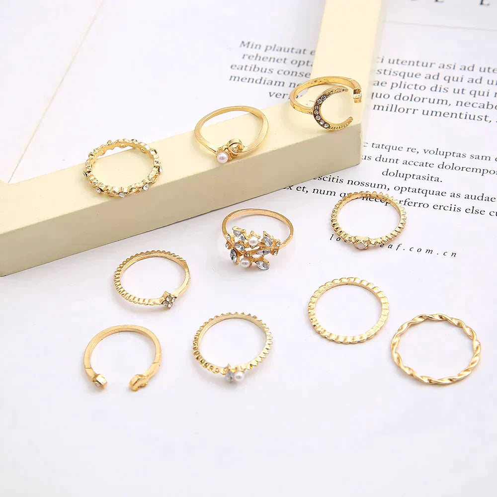 Bohemian silver and gold plated rings "Sunset Soirée" – Elegant & refined
