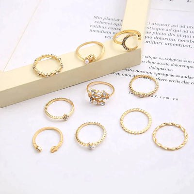 Bohemian silver and gold plated rings "Sunset Soirée" – Elegant & refined