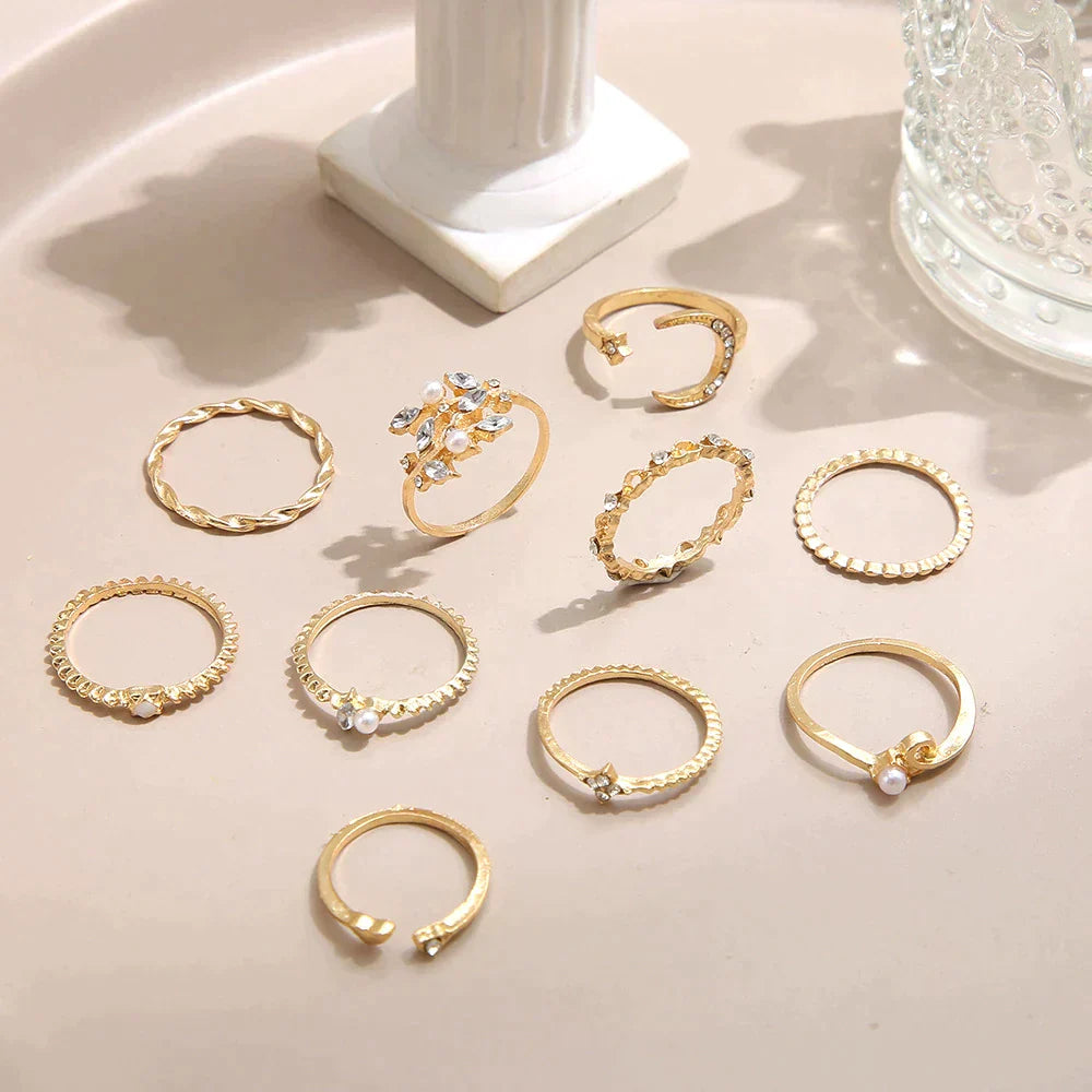 Bohemian silver and gold plated rings "Sunset Soirée" – Elegant & refined