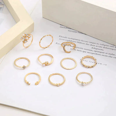 Bohemian silver and gold plated rings "Sunset Soirée" – Elegant & refined