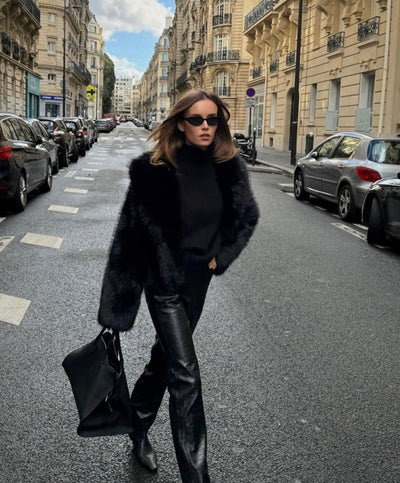 Luxurious fur coat "City Rooftop" – Elegant & refined