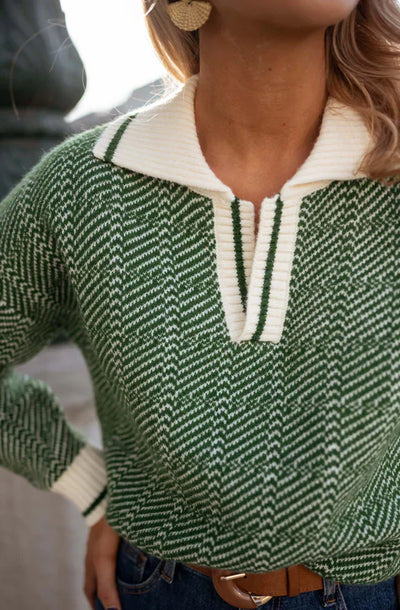 Linen v-neck sweater "Sunset Soirée" – Elegant & refined