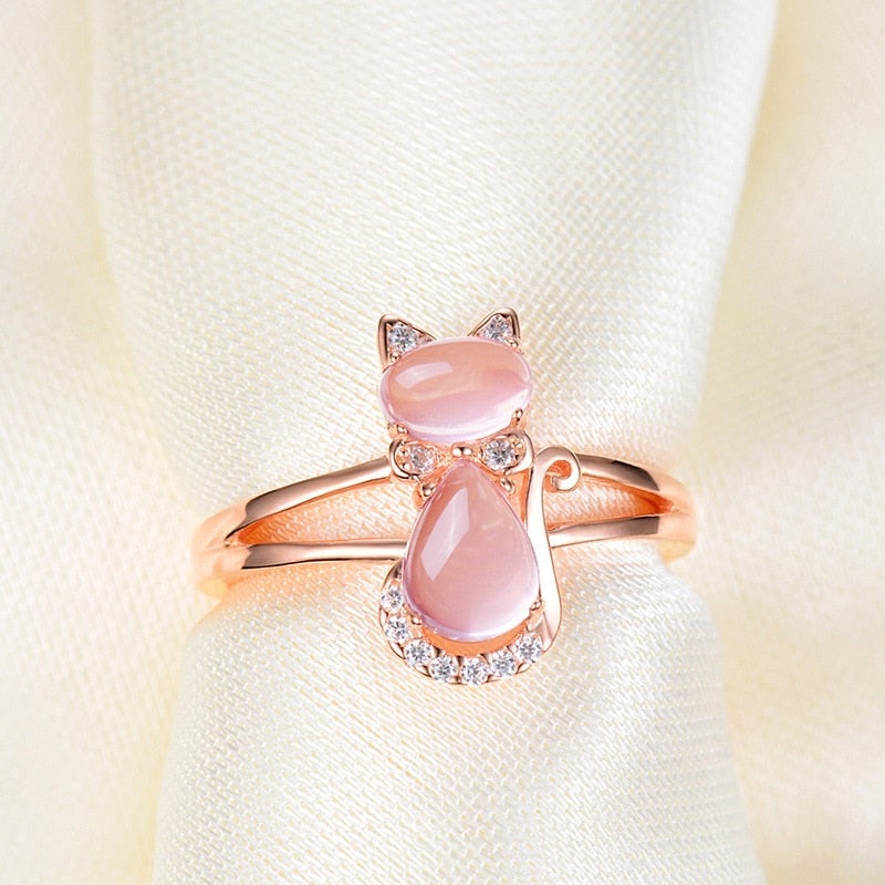 Rose gold cat ring "Cocktail Hour" – Elegant & refined