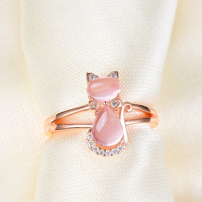 Rose gold cat ring "Cocktail Hour" – Elegant & refined
