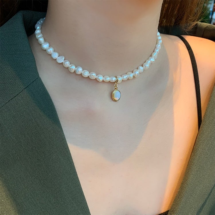 Moonstone pearl pendant "Sunset Soirée" – Elegant & refined