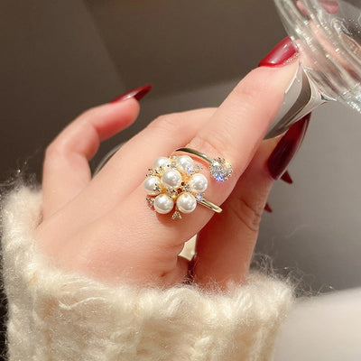 Adjustable sweet ring with pearls "Cocktail Hour" – Elegant & refined