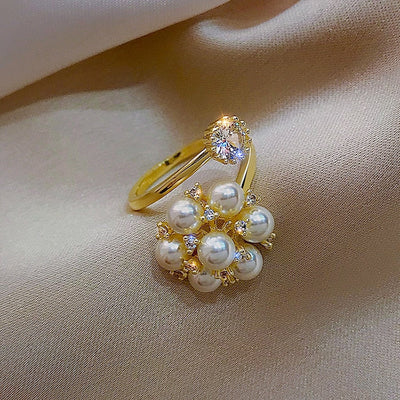 Adjustable sweet ring with pearls "Cocktail Hour" – Elegant & refined