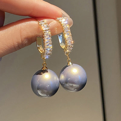 Luxury Pearl and Zirconia Earrings "Cocktail Hour" – Elegant & refined