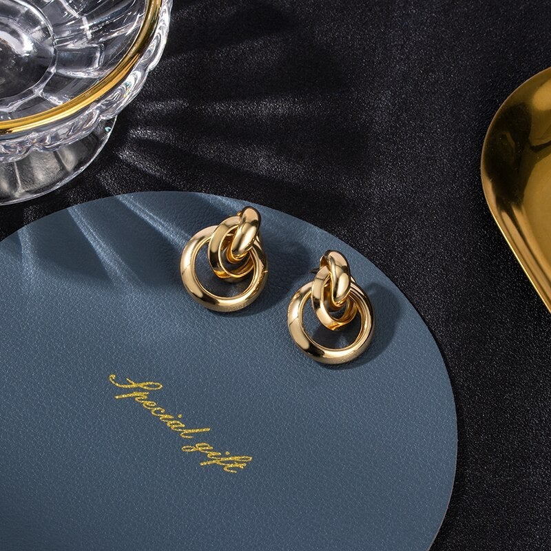 Gold earrings "Cocktail Hour" – Elegant & refined