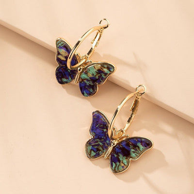 Hand painted enamel crystal butterfly earrings "Garden Party" – Elegant & refined