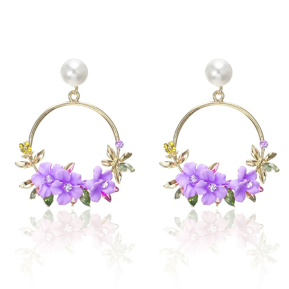 Gold flower and pearl earrings "Garden Party" – Elegant & refined