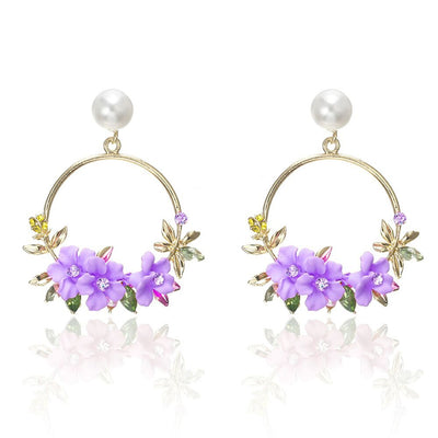 Gold flower and pearl earrings "Garden Party" – Elegant & refined