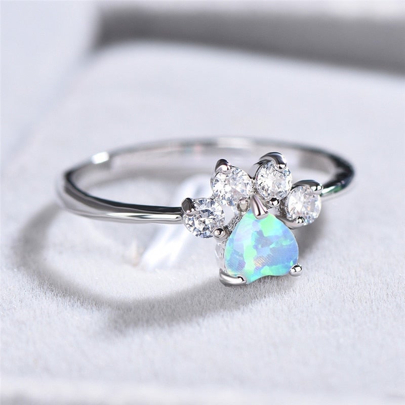Opal and Zirconia Ring "Romantic Dinner" – Elegant & refined