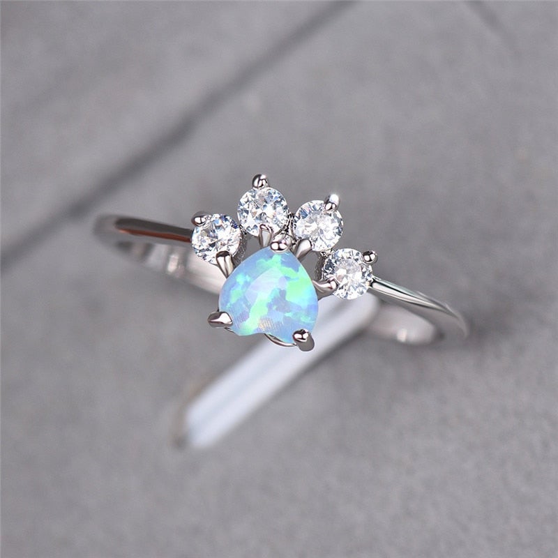 Opal and Zirconia Ring "Romantic Dinner" – Elegant & refined