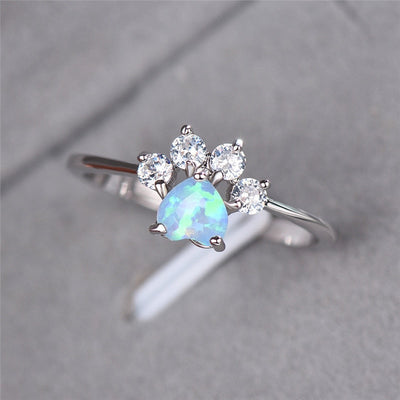 Opal and Zirconia Ring "Romantic Dinner" – Elegant & refined