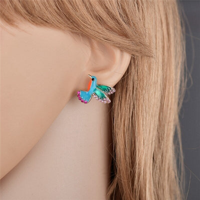 Crystal Hummingbird Earrings "Sunset Soirée" – Elegant & refined