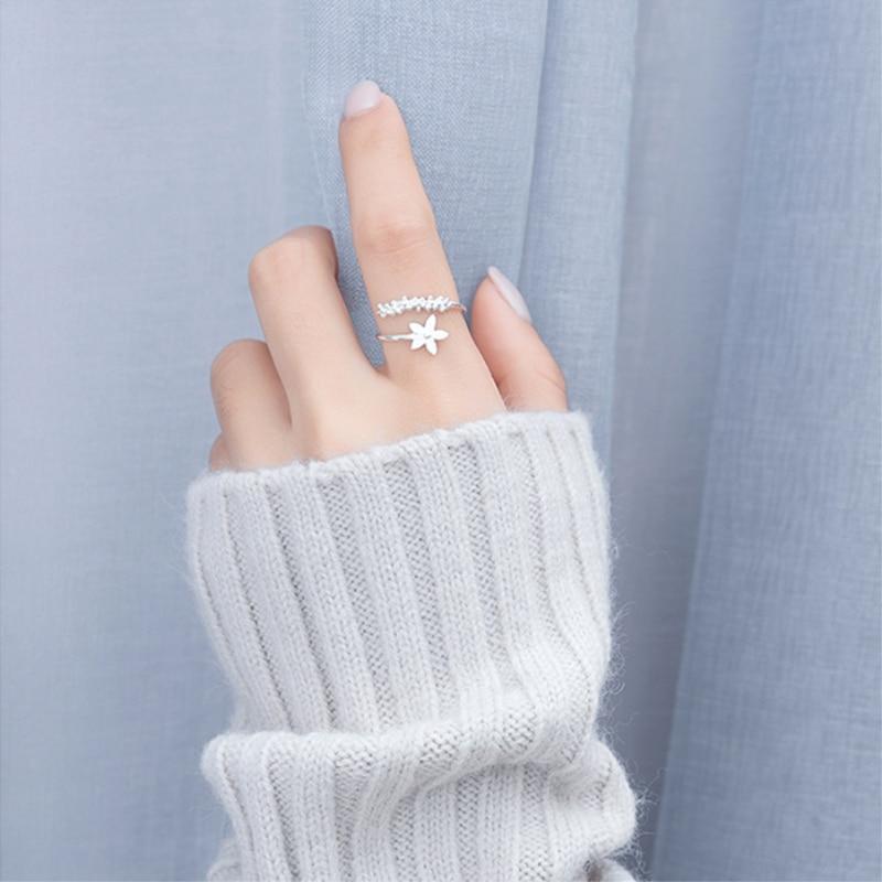 Adjustable 925 silver and hand-painted enamel wildflower ring "Garden Party" – Elegant & refined