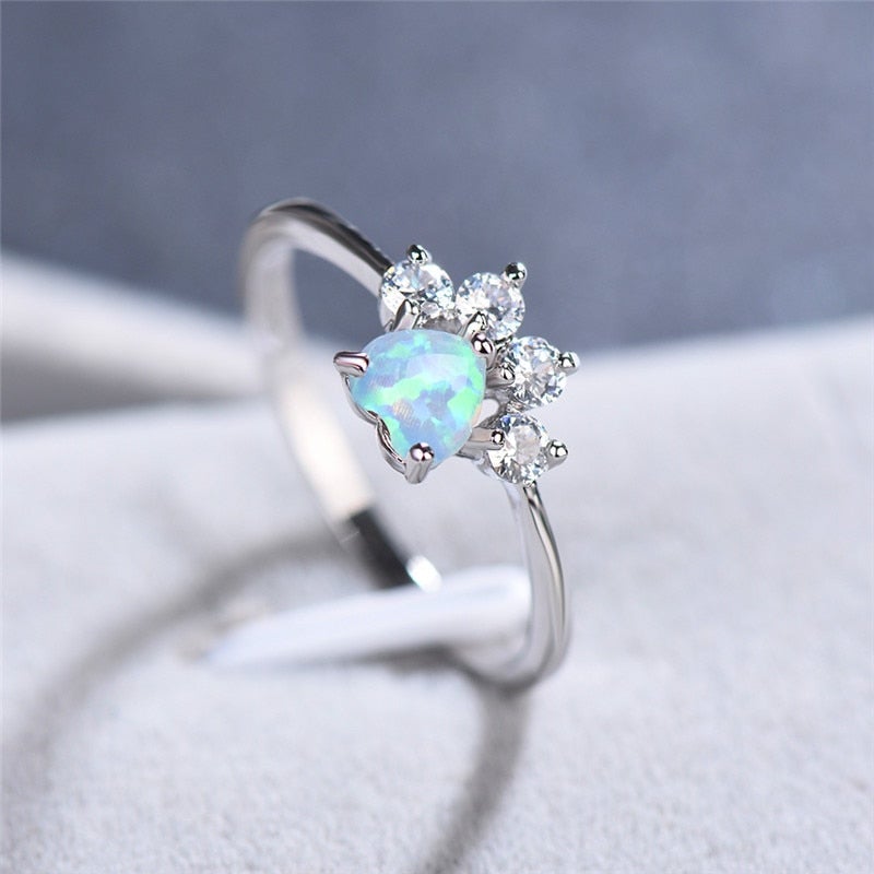 Opal and Zirconia Ring "Romantic Dinner" – Elegant & refined