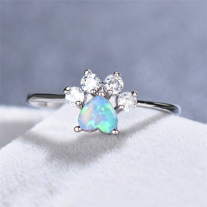 Opal and Zirconia Ring "Romantic Dinner" – Elegant & refined