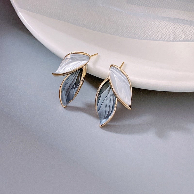Luxury Hand Painted Enamel Lucky Wings Earrings "Cocktail Hour" – Elegant & refined