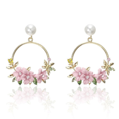 Gold flower and pearl earrings "Garden Party" – Elegant & refined