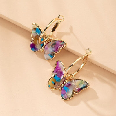 Hand painted enamel crystal butterfly earrings "Garden Party" – Elegant & refined