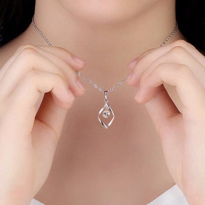 Silver zirconia crystal pendant "Romantic Dinner" – Elegant & refined