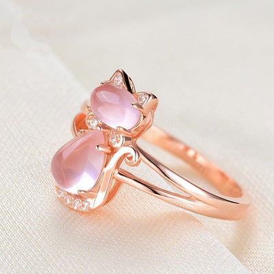 Rose gold cat ring "Cocktail Hour" – Elegant & refined