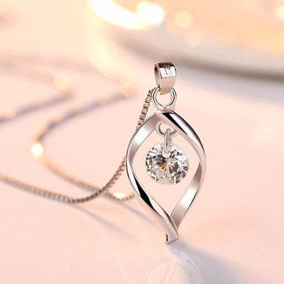 Silver zirconia crystal pendant "Romantic Dinner" – Elegant & refined