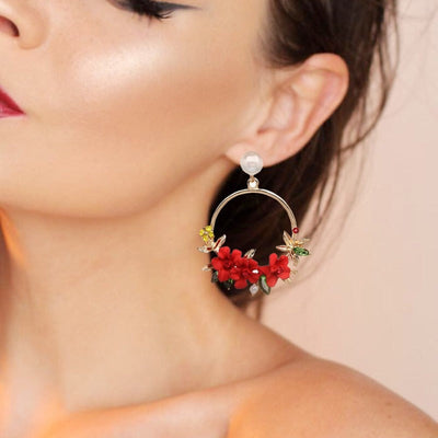 Gold flower and pearl earrings "Garden Party" – Elegant & refined